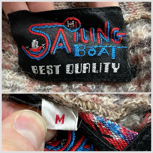 Vintage Grandpa Cardigan, 1970s Brown Space Dye V-Neck Button Front Sweater Sz S - Picture 9 of 10